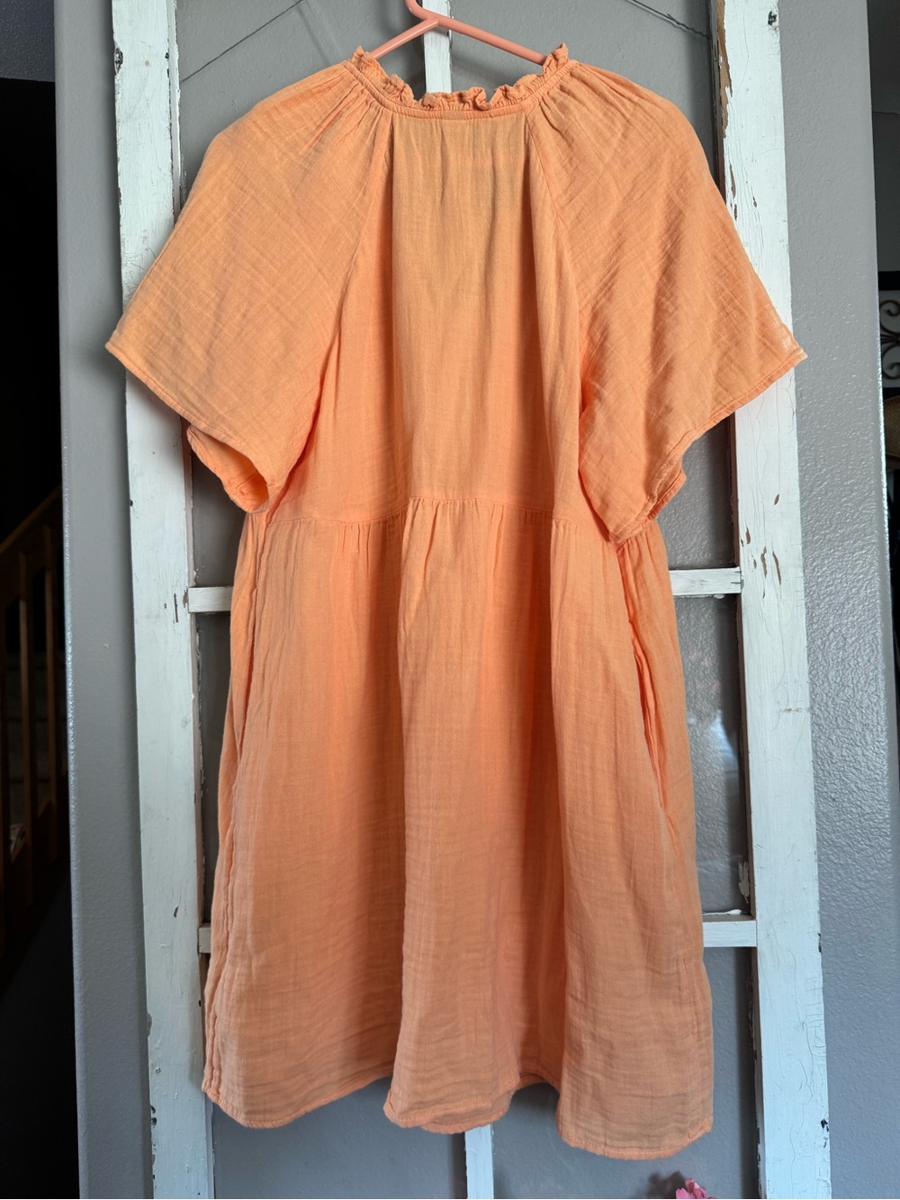 Lightweight Peach V-Neck Cotton Tunic Dress from Old Navy - Picture 7 of 7